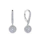 Everlasting 0.50ct TW Lab Grown Diamond Round Brilliant Double Halo Drop Earrings in 9ct White Gold
