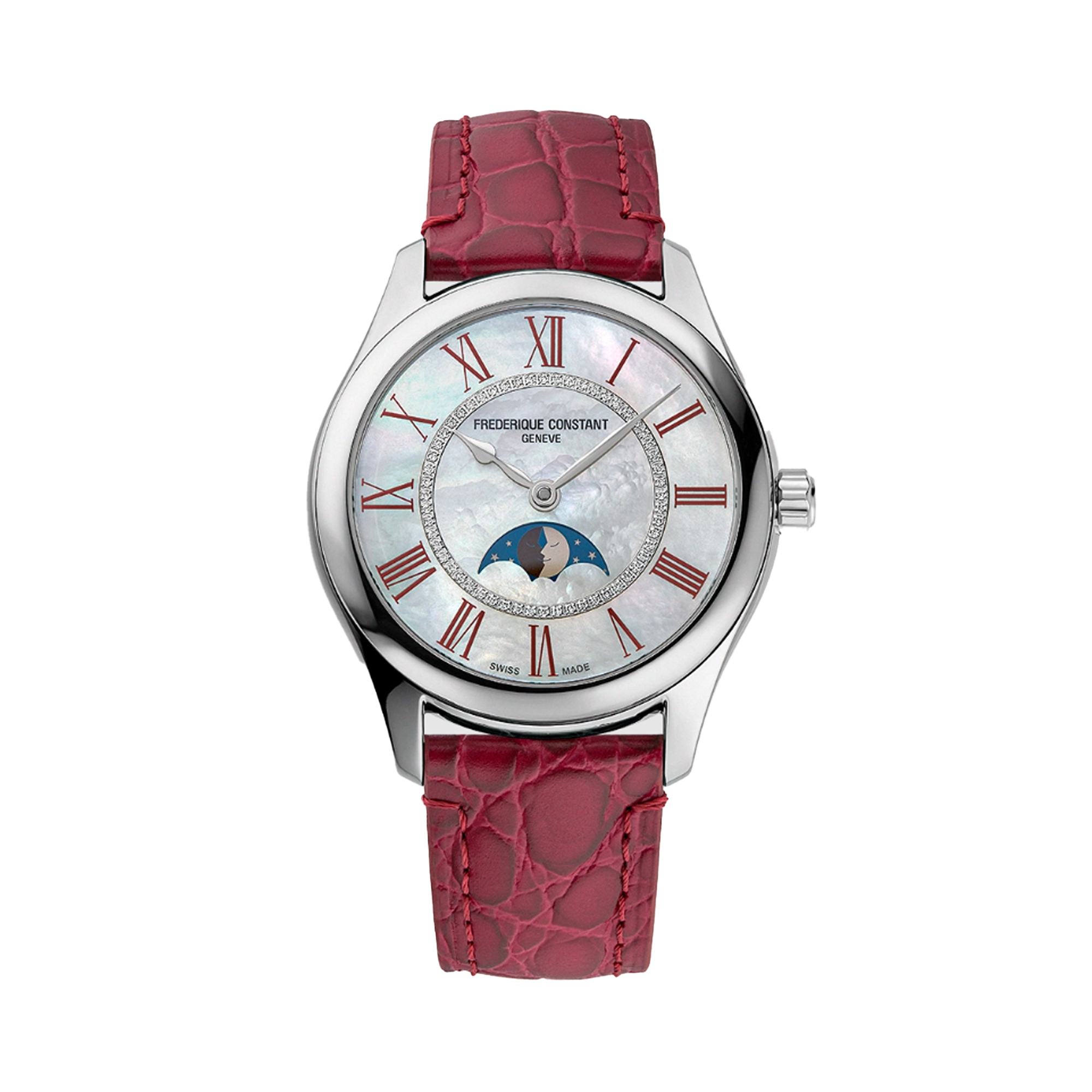 Frederique Constant 36mm Automatic Moonphase Watch FC-331MPWRD3B6