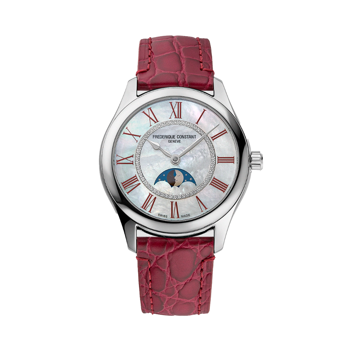 Frederique Constant 36mm Automatic Moonphase Watch FC-331MPWRD3B6