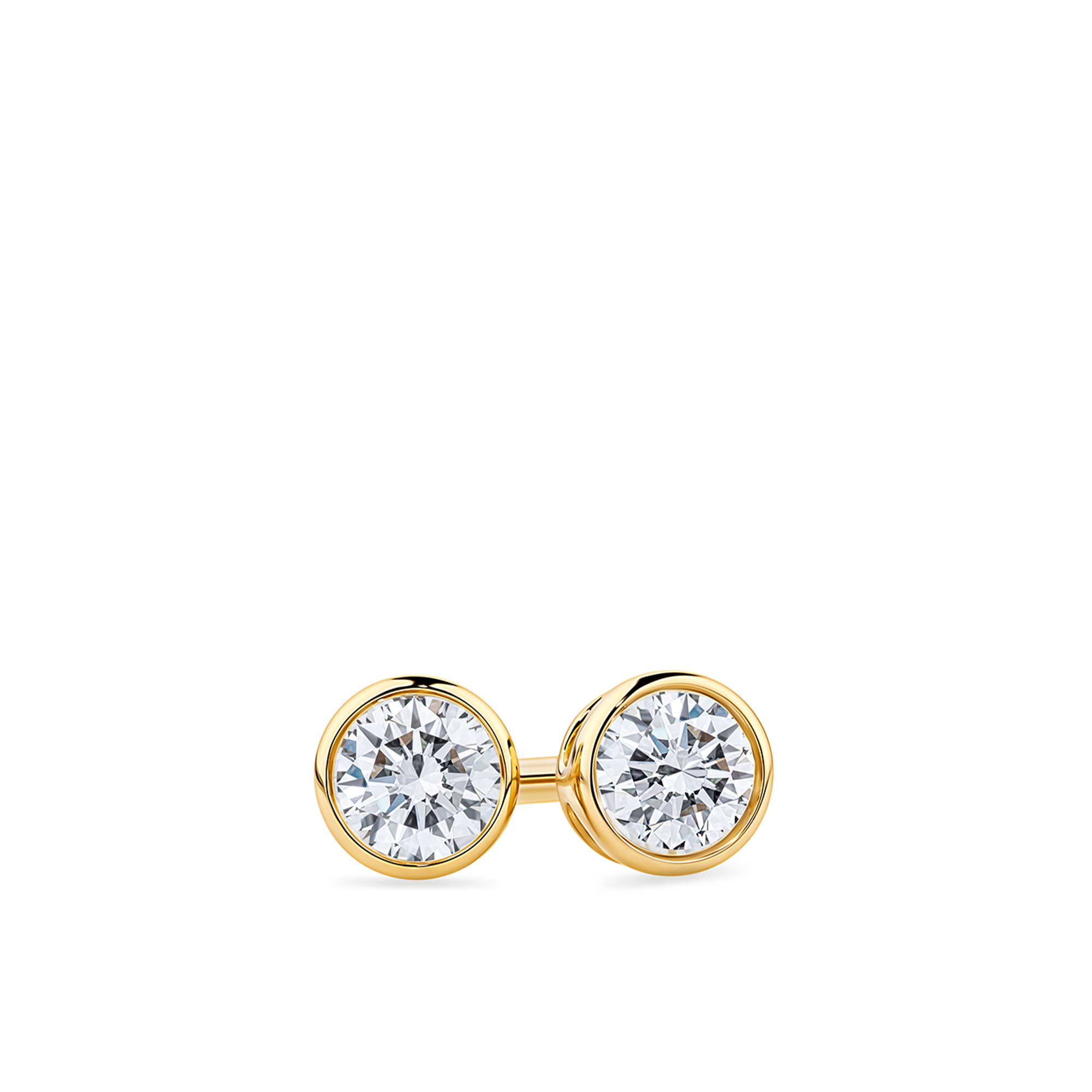 Round Cubic Zirconia Stud Earrings in 9ct Yellow Gold