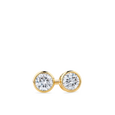 Round Cubic Zirconia Stud Earrings in 9ct Yellow Gold