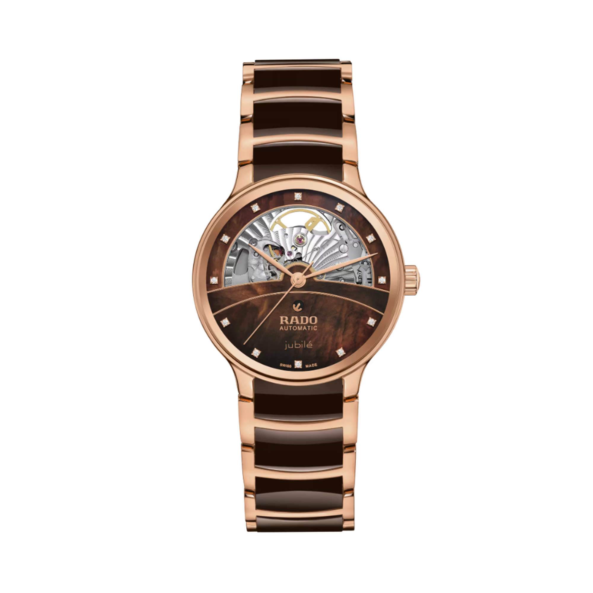 Rado Centrix Women's 35mm Ceramic & Rose PVD Automatic Watch R30 029 902