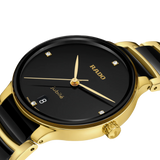 Rado Centrix Women's 35mm Ceramic & Yellow PVD Quartz Watch R30 039 712