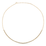1.00ct TW Lab-Grown Half Diamond Tennis Necklace in 9ct Yellow Gold