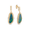 Opal and Diamond Bezel Set Earrings in 14ct Yellow Gold