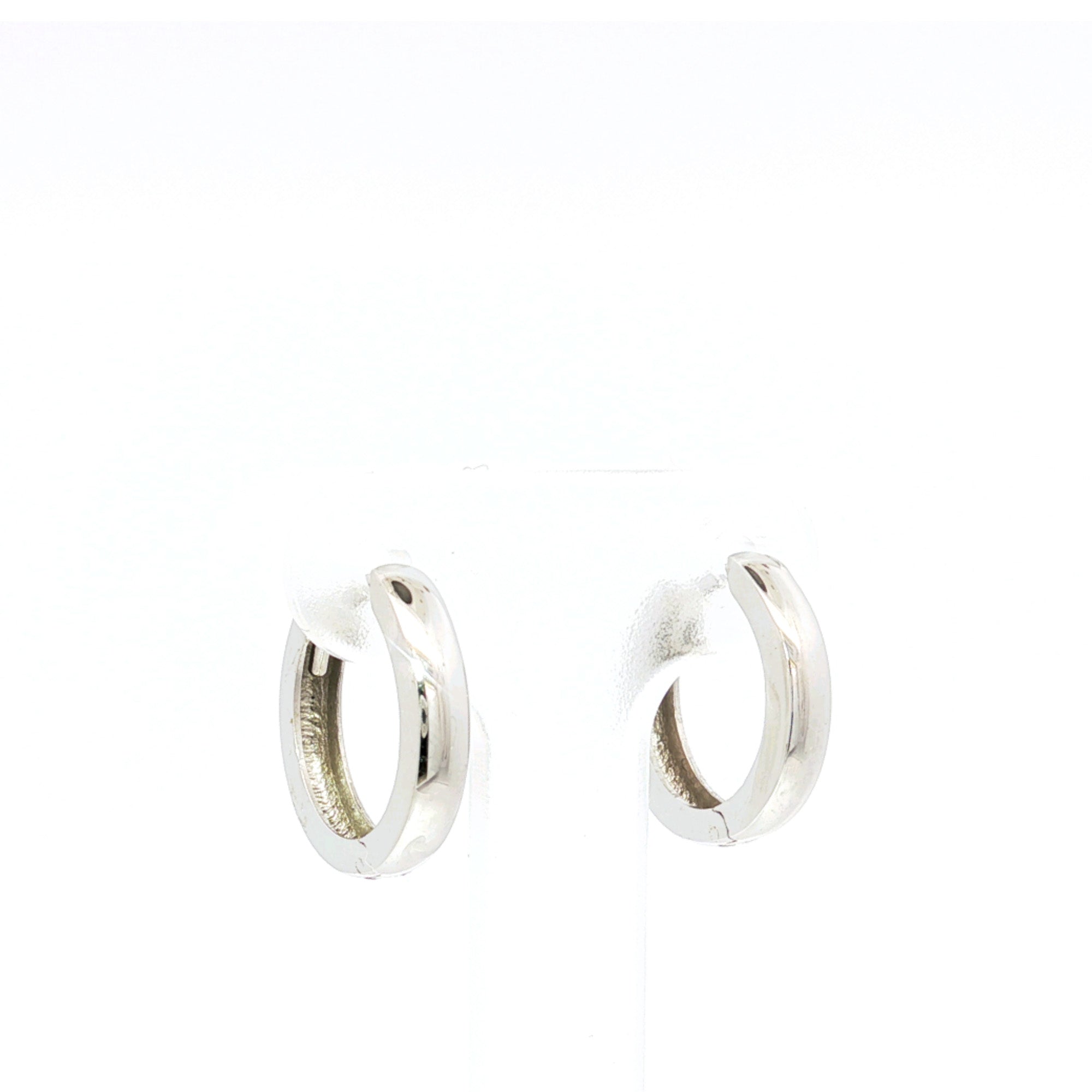 Huggie Hoop Earrings in 9ct White Gold