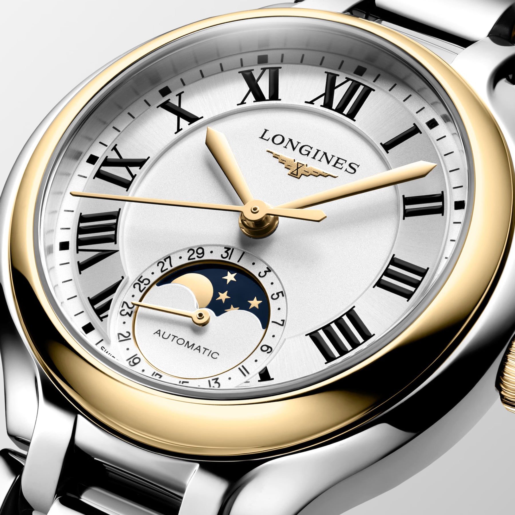 Longines Prima Luna Automatic Moon Phase Women's 34mm Watch L8.126.5.79.7