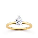 Everlasting 0.75ct TW Pear Lab-Grown Diamond Solitaire Engagement Ring in 18ct Yellow and White Gold