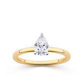 Everlasting 0.75ct TW Pear Lab-Grown Diamond Solitaire Engagement Ring in 18ct Yellow and White Gold