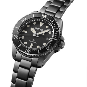 Seiko Prospex Men's 41mm Black and Steel Solar Watch SNE599P