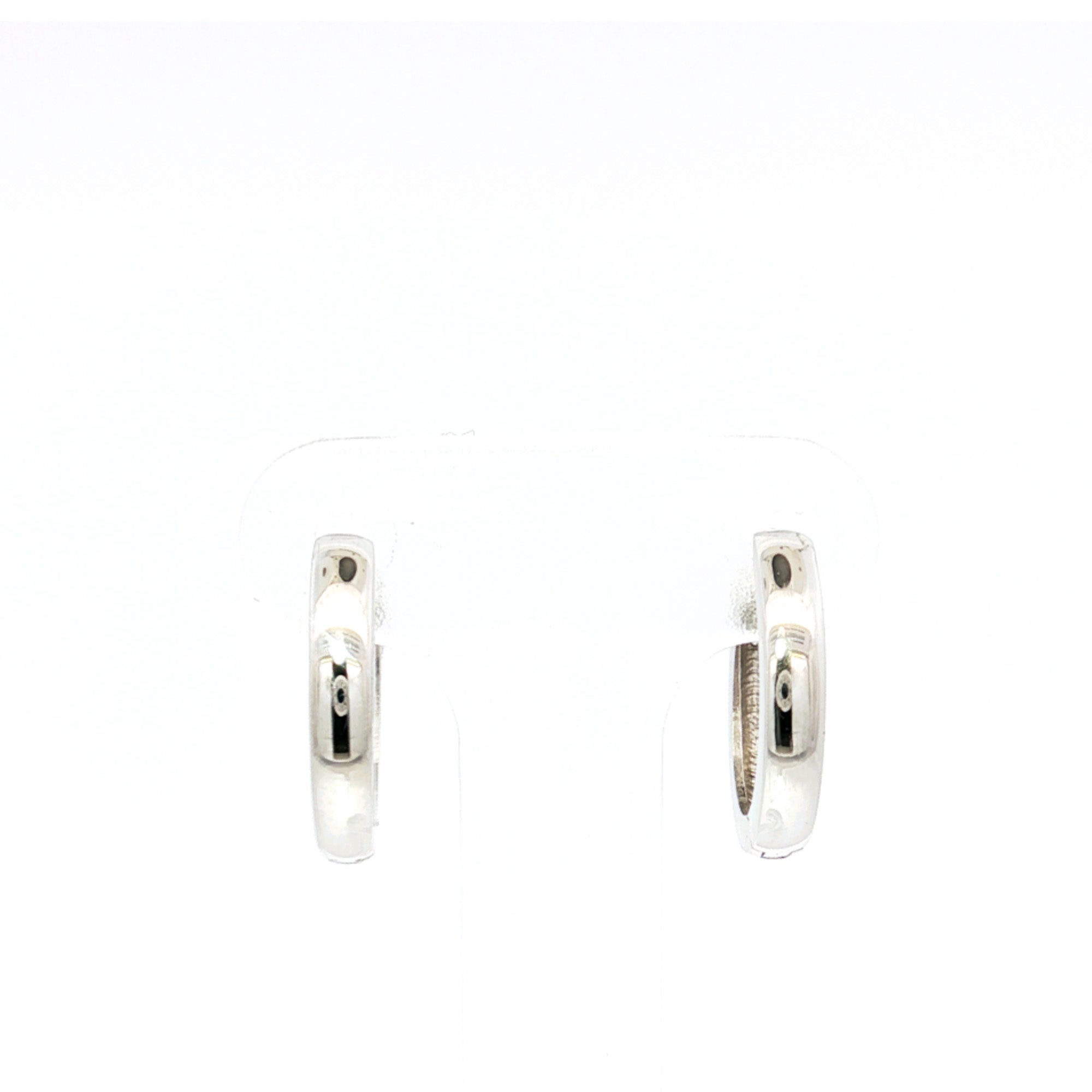 Huggie Hoop Earrings in 9ct White Gold