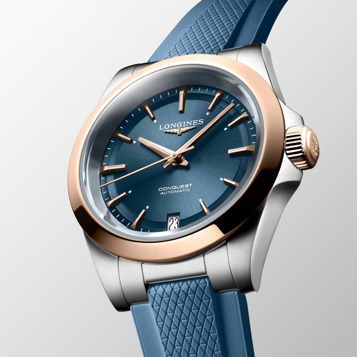Longines Conquest Women's 34mm Stainless Steel and 18ct Rose Gold Automatic Watch L3.430.5.92.9