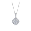 Everlasting 0.50ct TW Princess Lab-Grown Diamond Double Halo Pendant in 9ct White Gold