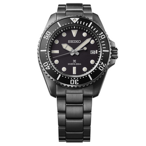 Seiko Prospex Men's 41mm Black and Steel Solar Watch SNE599P