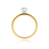 Everlasting 0.75ct TW Pear Lab-Grown Diamond Solitaire Engagement Ring in 18ct Yellow and White Gold