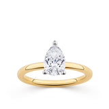 Everlasting 1.25ct TW Pear Lab-Grown Diamond Solitaire Engagement Ring in 18ct Yellow and White Gold