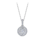 Everlasting 0.50ct TW Round Brilliant Lab-Grown Diamond Double Halo Pendant in 9ct White Gold