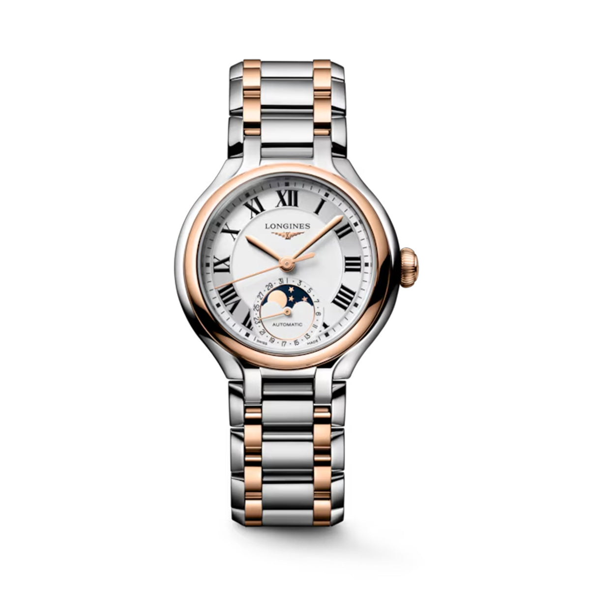 Longines Prima Luna Automatic Moon Phase Men's 34mm Watch L8.126.5.71.7