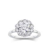 Everlasting 2.10ct TW Round Brilliant Lab-Grown Diamond Floral Halo Engagement Ring in 18ct White Gold
