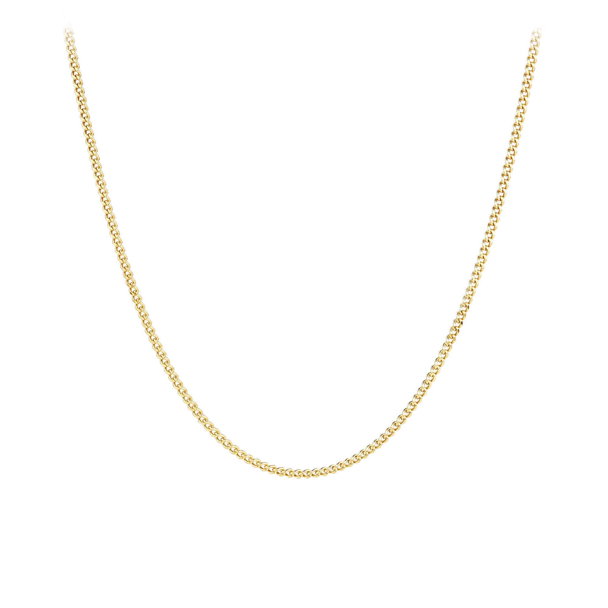 Diamond Cut Curb Link Chain in 9ct Yellow Gold