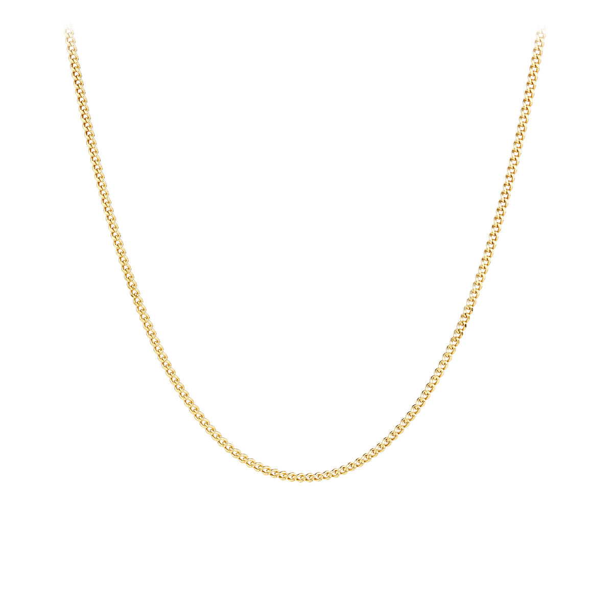 Diamond Cut Curb Link Chain in 9ct Yellow Gold