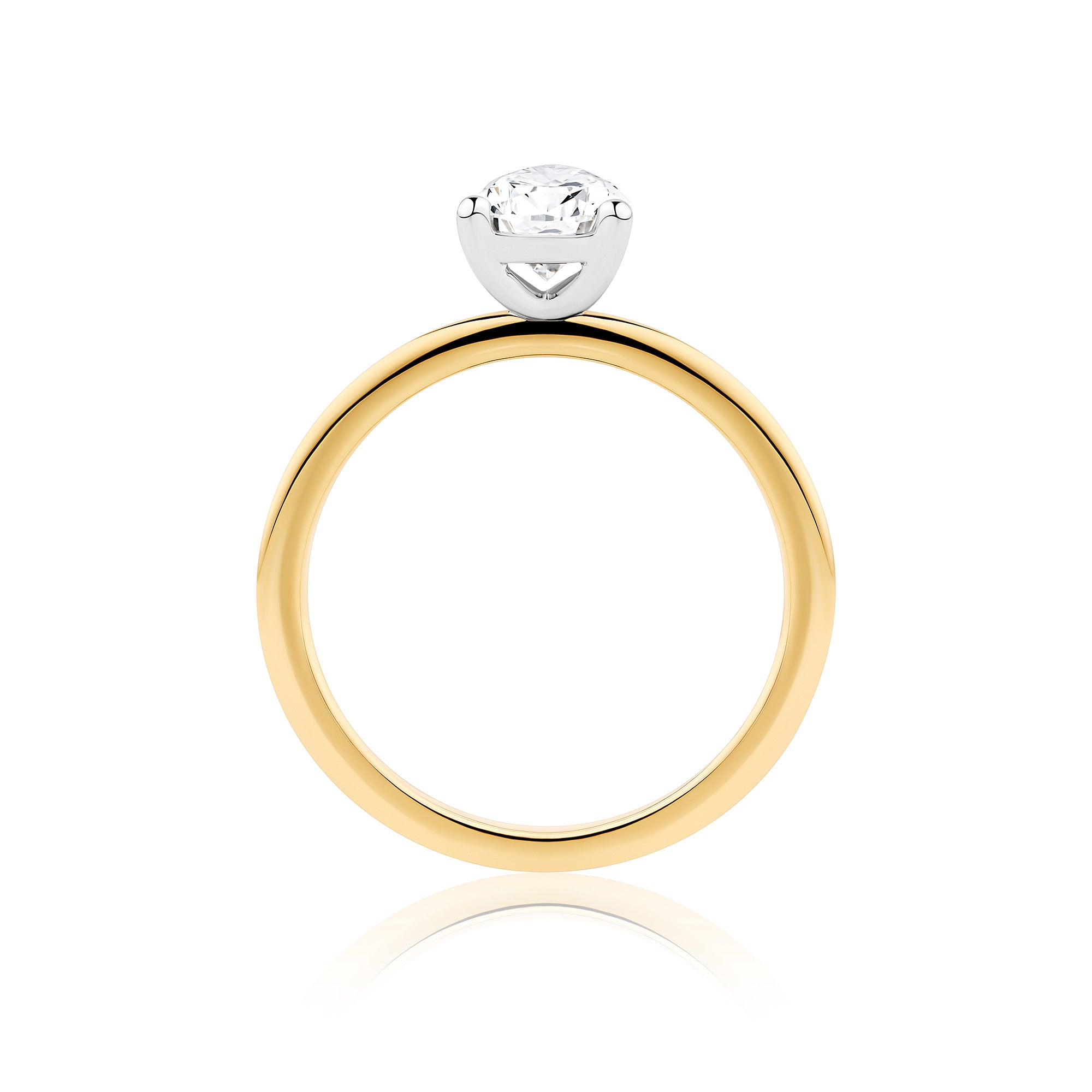 Everlasting 1.25ct TW Pear Lab-Grown Diamond Solitaire Engagement Ring in 18ct Yellow and White Gold