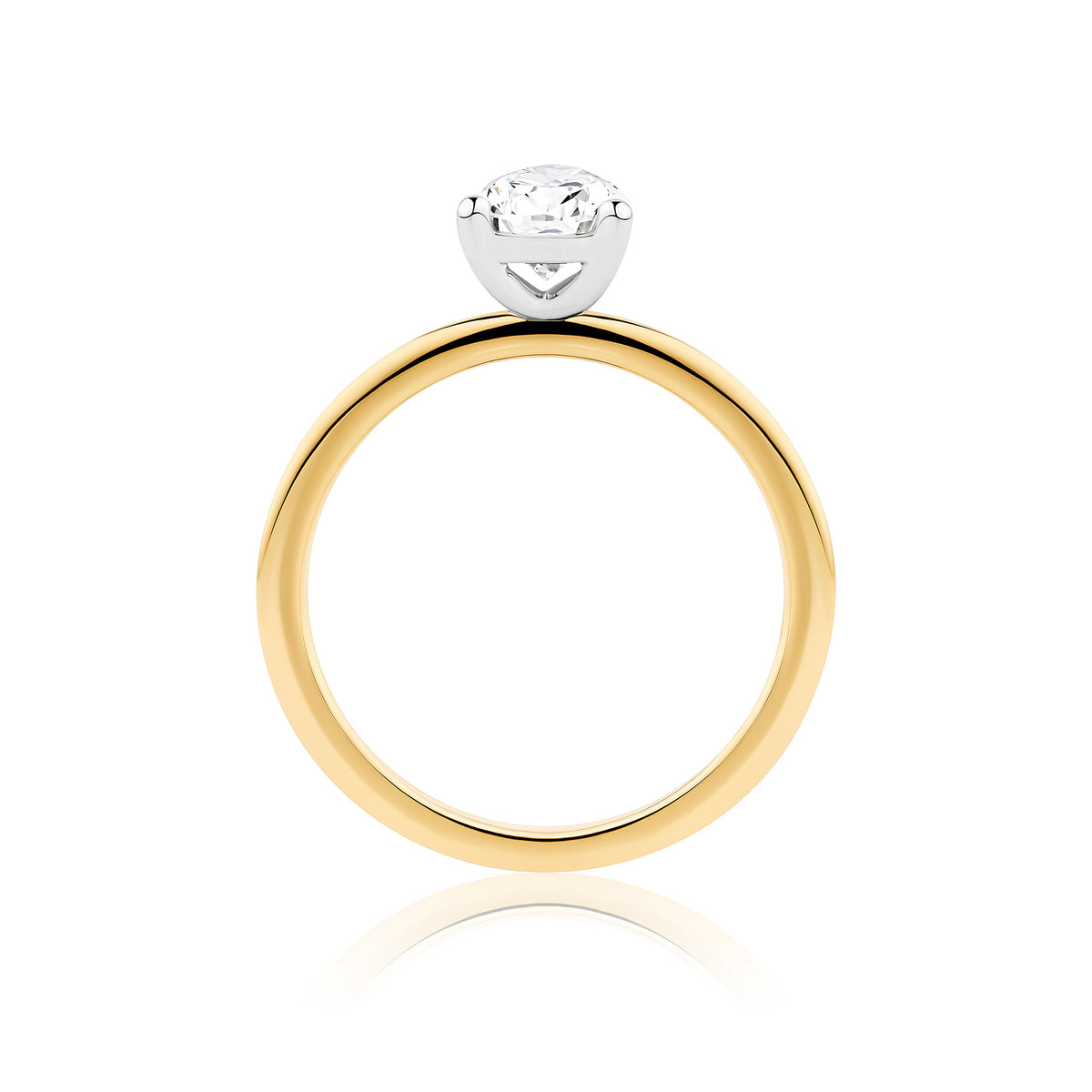 Everlasting 1.25ct TW Pear Lab-Grown Diamond Solitaire Engagement Ring in 18ct Yellow and White Gold