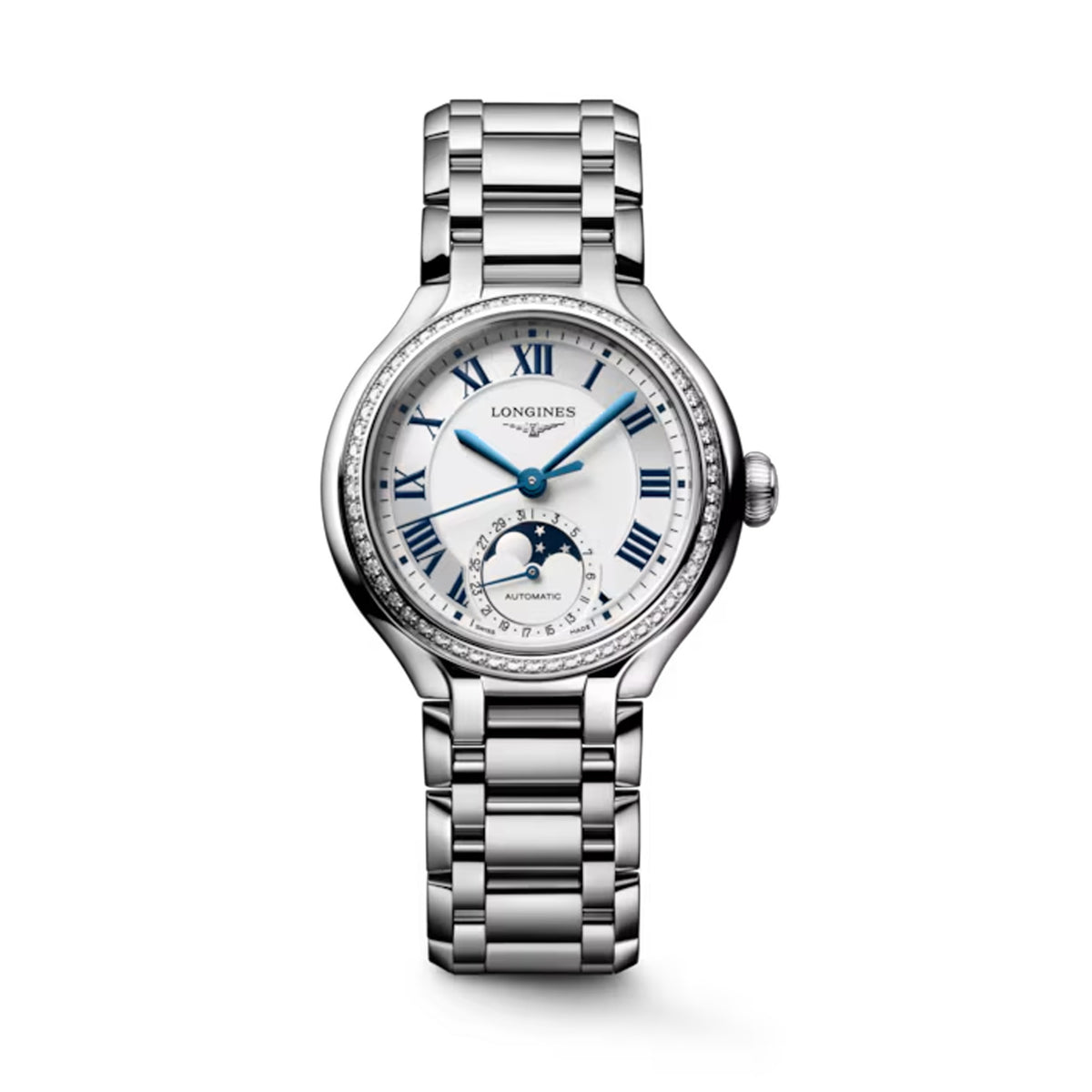 Longines Prima Luna Automatic Moon Phase Women's 34mm Watch L8.126.0.71.6