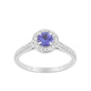 Tanzanite and Diamond Ring in 18ct White Gold
