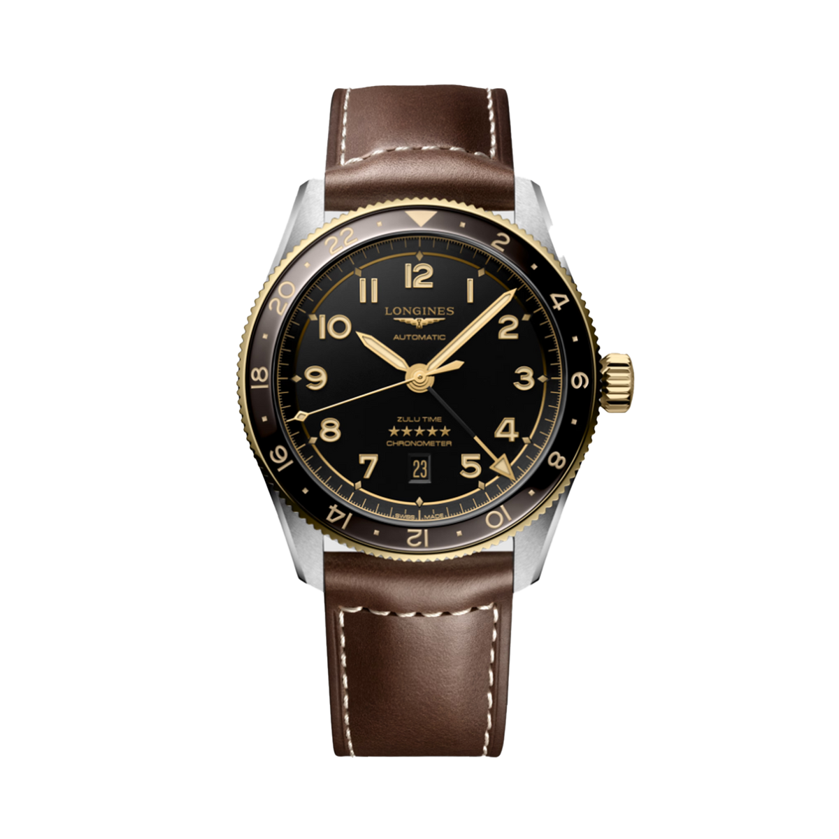 Longines Spirit Men's 42mm Automatic GMT Watch L3.812.5.53.2