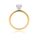 Everlasting 1.50ct TW Long Cushion Lab-Grown Diamond Solitaire Engagement Ring in 18ct Yellow and White Gold