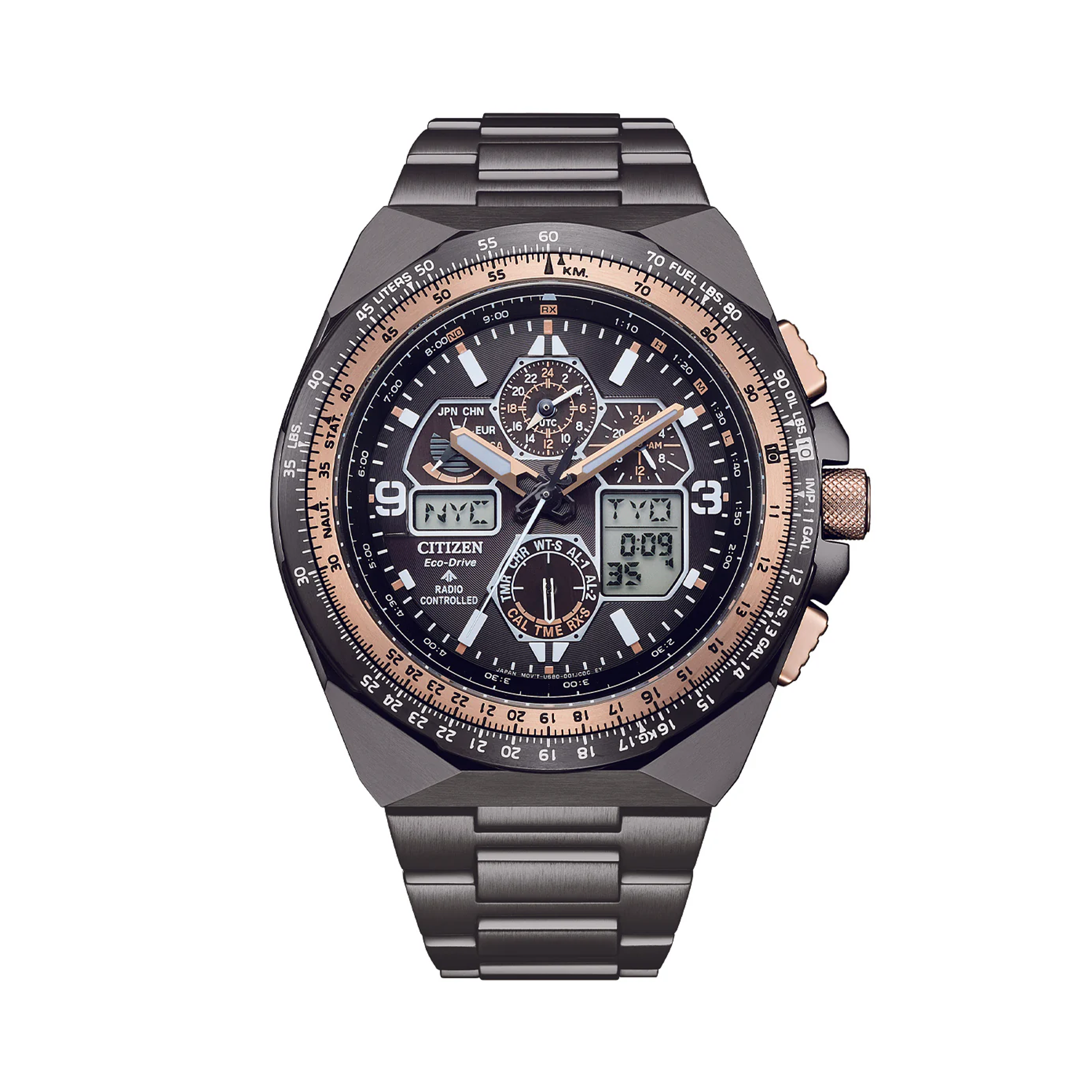 Citizen Promaster Men's 46mm IP Grey Solar Analogue/Digital Watch JY8146-54E