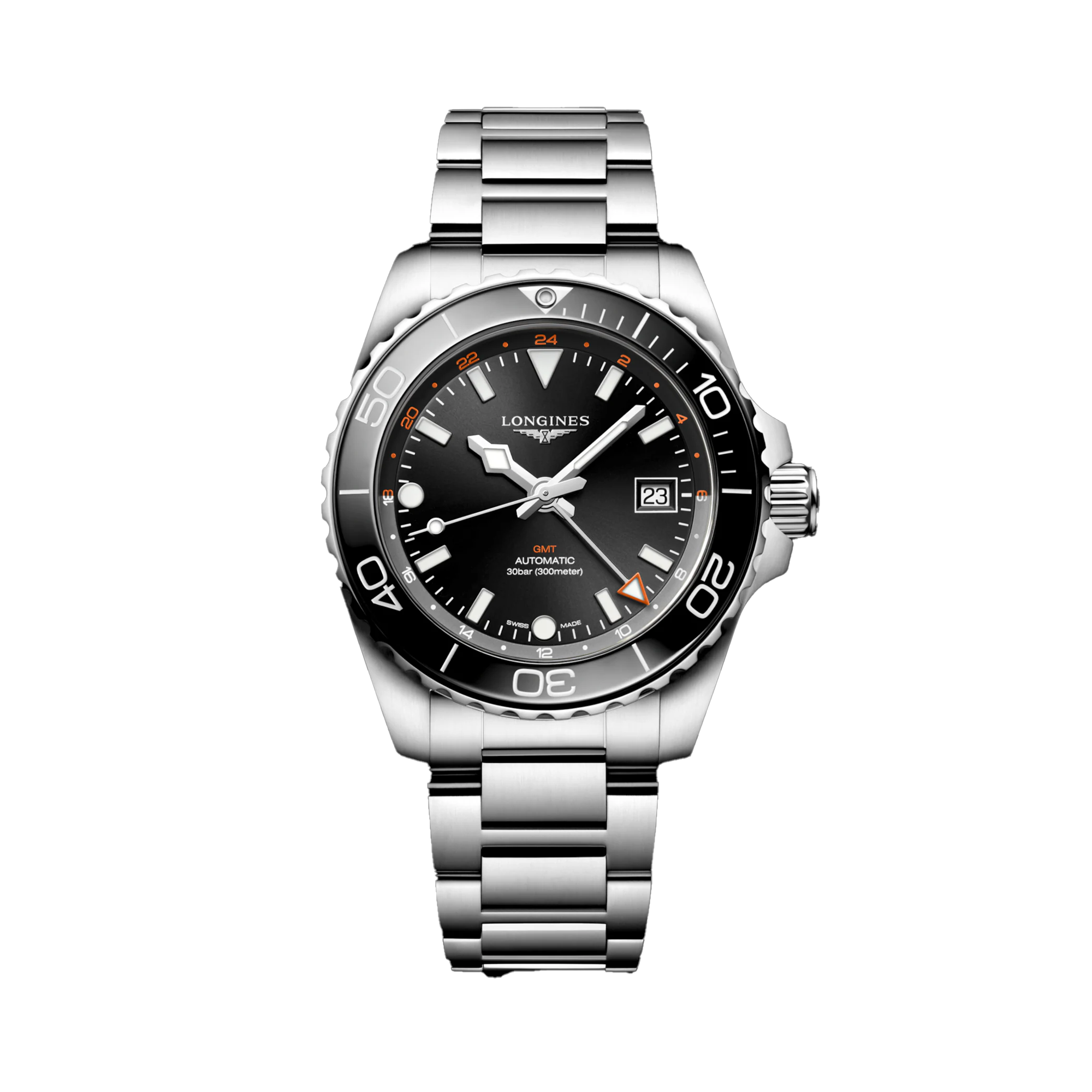 Longines Hydro Conquest Men's 41mm Automatic GMT Watch L3.790.4.56.6