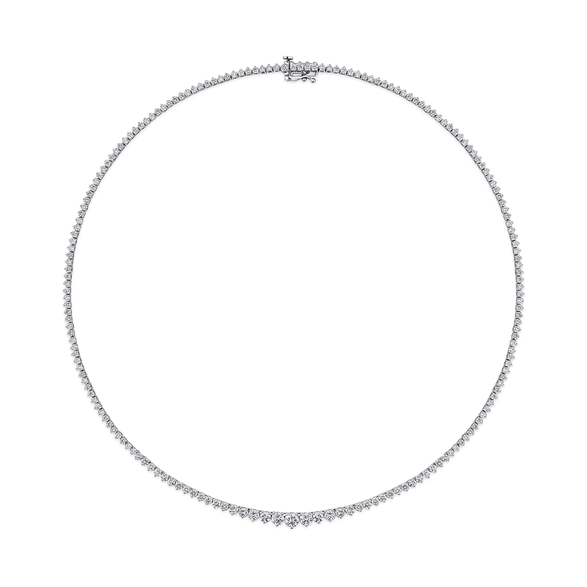 8.00ct TW Lab-Grown Diamond Graduated Necklace in 18ct White Gold