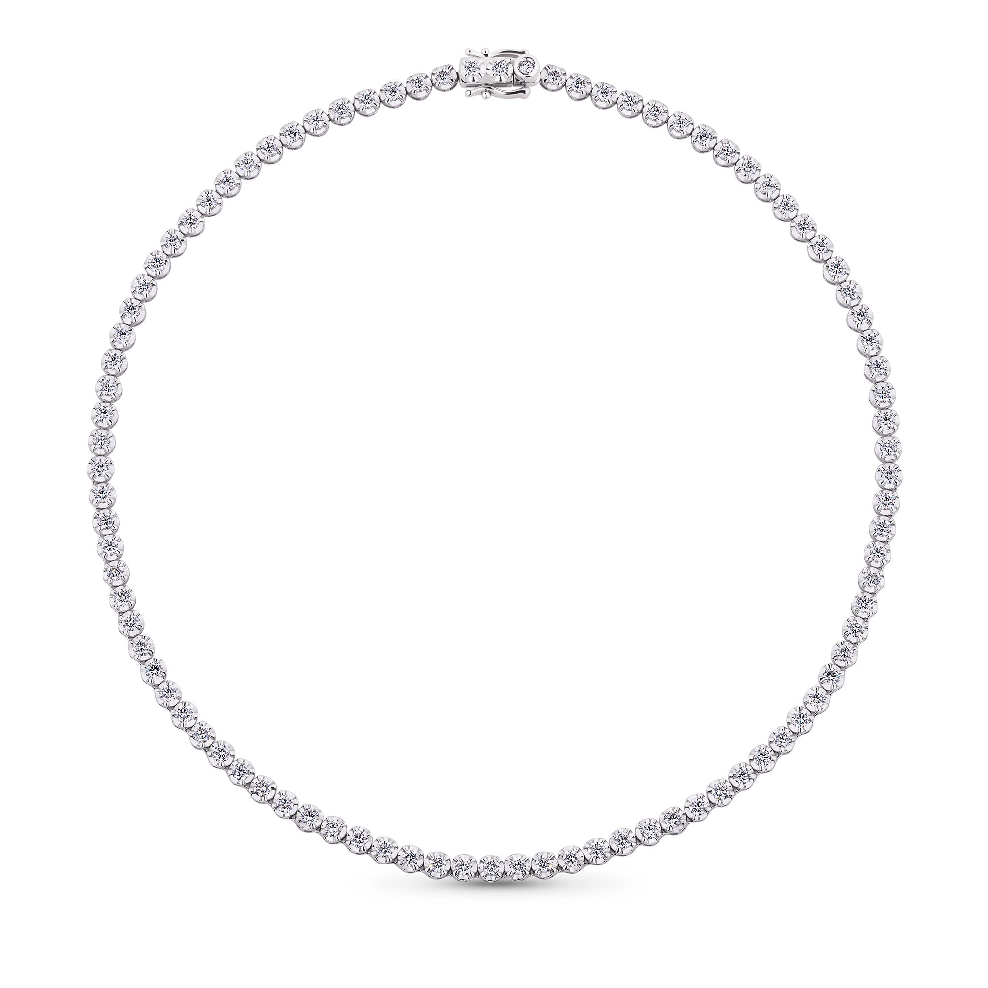 8.00ct TW Lab-Grown Diamond Tennis Necklace in 18ct White Gold