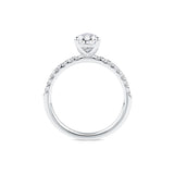 Everlasting 1.58ct TW Pear Lab-Grown Diamond Solitaire Pave Band Engagement Ring in 18ct White Gold