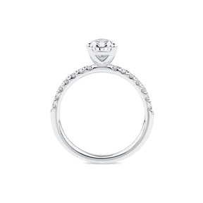 Everlasting 1.58ct TW Pear Lab-Grown Diamond Solitaire Pave Band Engagement Ring in 18ct White Gold