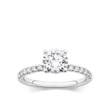 Everlasting 1.58ct TW Round Brilliant Lab-Grown Diamond Solitaire Pave Band Engagement Ring in 18ct White Gold