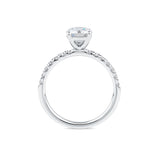 Everlasting 1.58ct TW Round Brilliant Lab-Grown Diamond Solitaire Pave Band Engagement Ring in 18ct White Gold