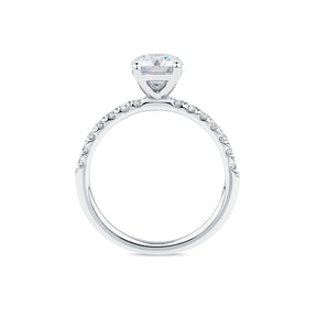 Everlasting 1.58ct TW Round Brilliant Lab-Grown Diamond Solitaire Pave Band Engagement Ring in 18ct White Gold