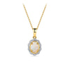 Bluebird™ Solid White Opal & Diamond Pendant with Chain in 9ct Yellow Gold