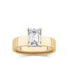 Everlasting 2.00ct TW Emerald Cut Lab-Grown Diamond Wide Band Solitaire Engagement Ring in 18ct Yellow Gold