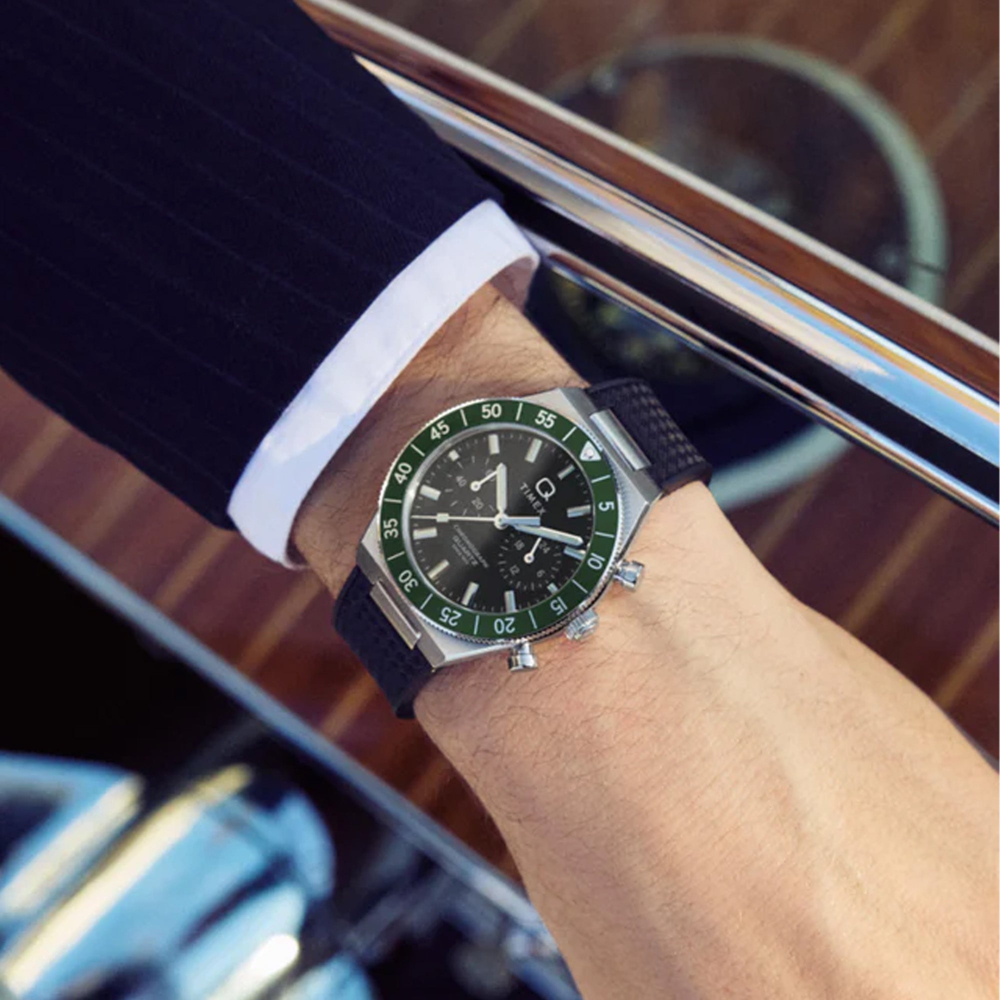 Timex Q Quartz Chronograph Men's 40mm Watch TW2Y56100