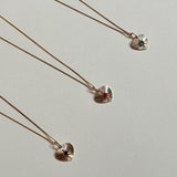 Created Emerald Heart Starbust Pendant in 9ct Yellow Gold