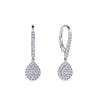 Everlasting 0.50ct TW Pear Lab-Grown Diamond Double Halo Drop Earrings in 9ct White Gold