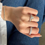 Everlasting 4.40ct TW Emerald Cut Lab-Grown Diamond Full Eternity Wedding Band in 18ct White Gold