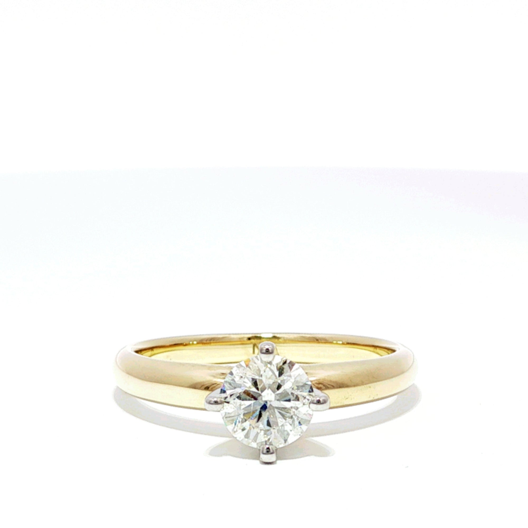 0.70ct TDW Diamond Solitaire Ring in 9ct Yellow and White Gold