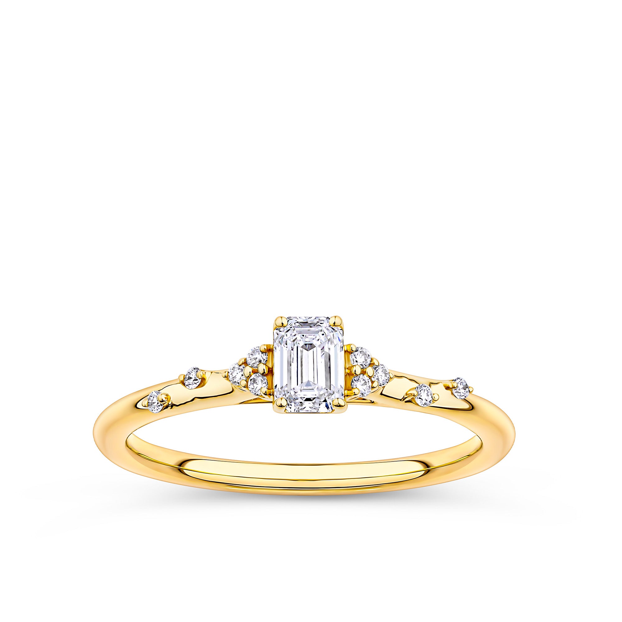 Everlasting Promise 0.33ct TW Emerald Cut Lab-Grown Diamond Ring in 9ct Yellow Gold