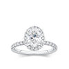 Everlasting 1.79ct TW Oval Lab-Grown Diamond Classic Halo Pave Band Engagement Ring in 18ct White Gold