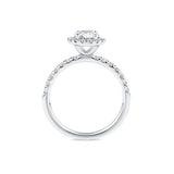 Everlasting 1.79ct TW Oval Lab-Grown Diamond Classic Halo Pave Band Engagement Ring in 18ct White Gold
